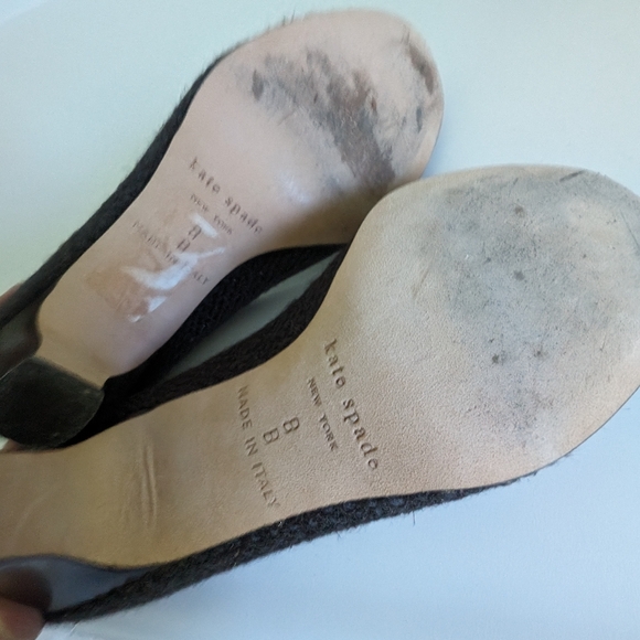 Kate Spade Chocolate Woven Sparkle Pumps Sz 8 - Picture 4 of 4